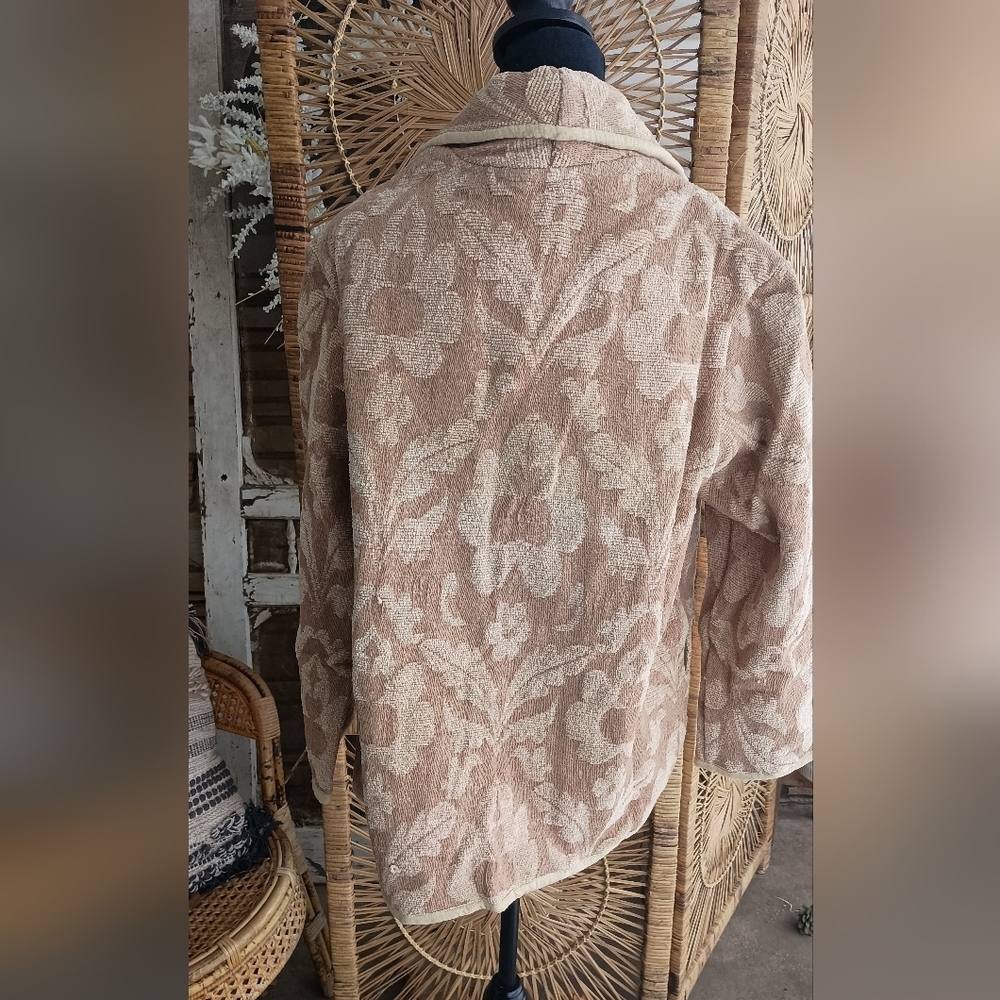 NWT Neo Nostalgia Floral Beige Women's Jacket 100% Cotton_large - Picture 6 of 6